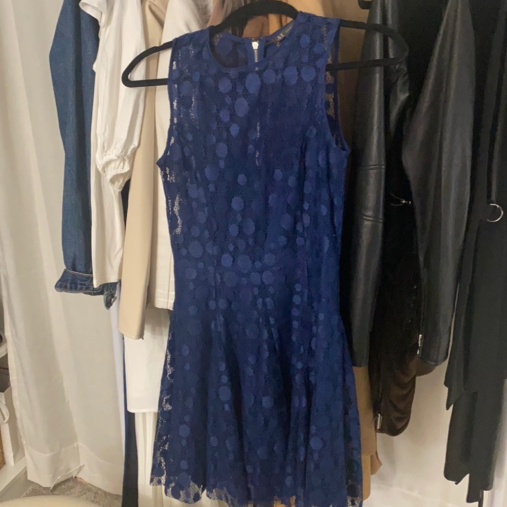 Armani Exchange Navy Lace Mini Dress